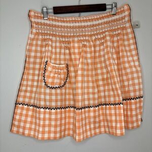 Vintage 1950s Handmade Half Apron Farmhouse Ruffle Bric‎ Brac Cottage Smocked